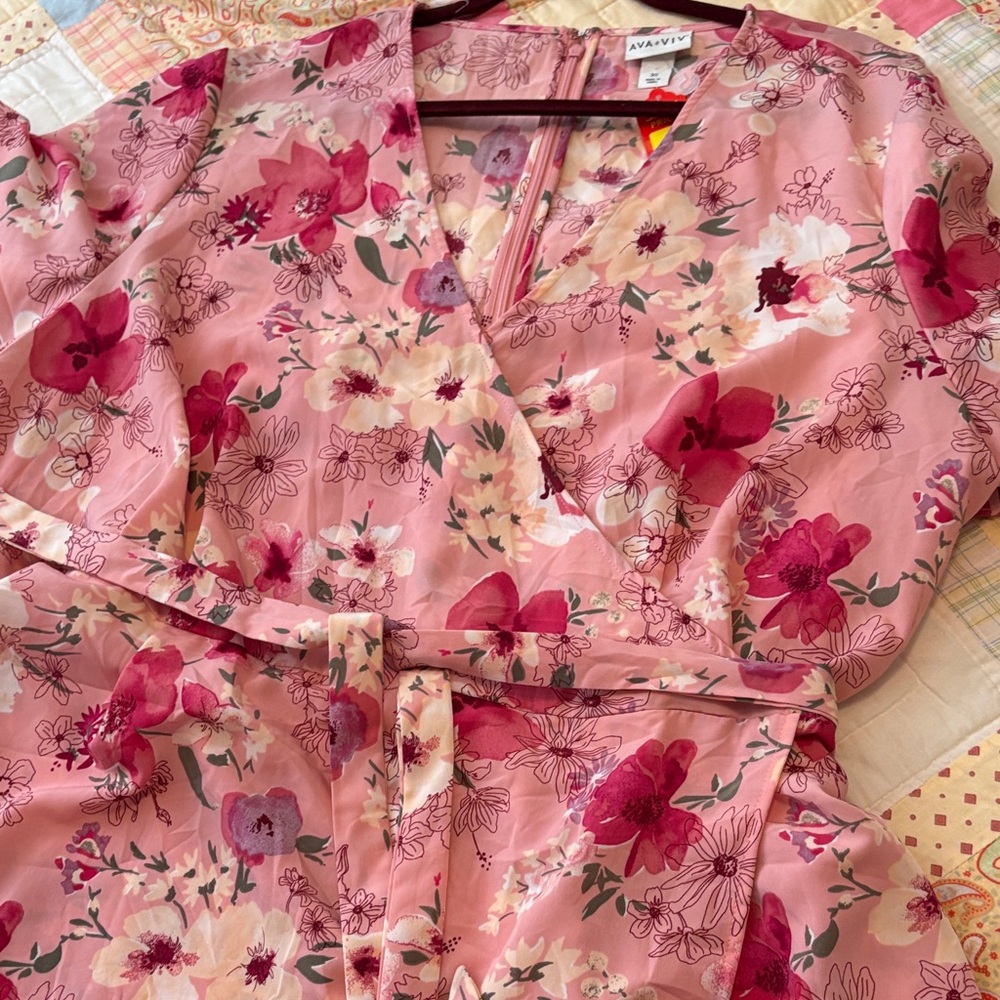 Ava & Viv Pink Floral Dress